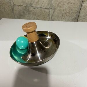 Lovevery Wood and Stainless Steel Spinning Top with rattle Ball